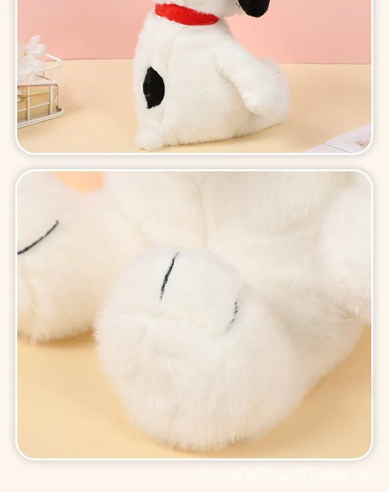 &New Baby Breathing Soothing Snoopy white dog Plush Doll Sleeping Companion Music and Light Doll Sensory Stuffed Toy Kids Gift