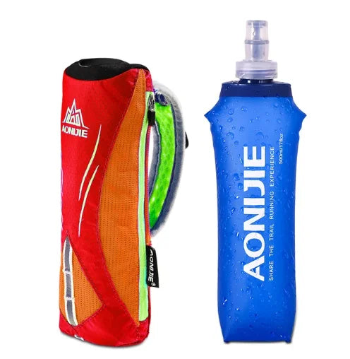 AONIJIE E908 Running Hand-held Water Bottle Kettle Holder Wrist Storage Bag Hydration Pack Hydra Fuel Soft Flask Marathon Race