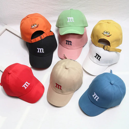 Solid Color Letter Baby Baseball Cap Simple Embroidered Peaked Hat for Toddler Boy Girl Summer Adjustable Kids Sun Hats