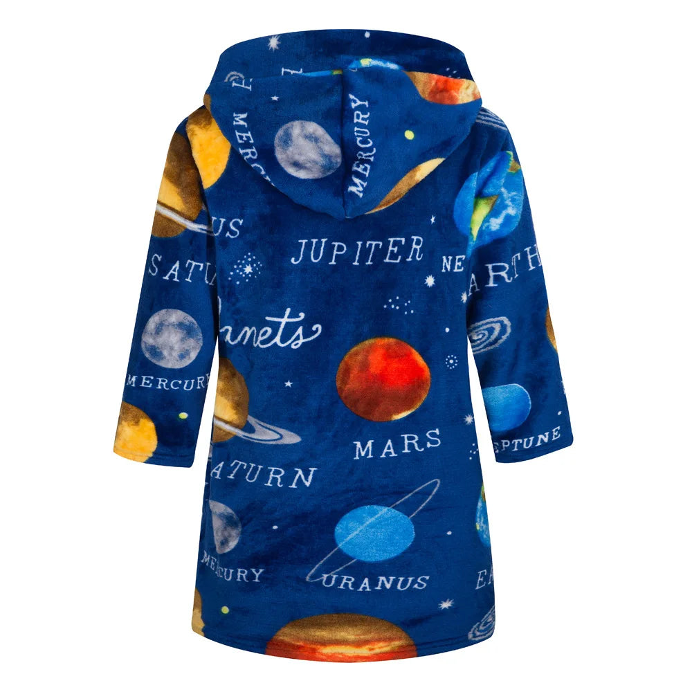 Kids Sleepwear Robe Autumn Winter Flannel Warm Bathrobe For Girls 1-11 Years Toddler Children Pajamas For Boys Girl Pajamas