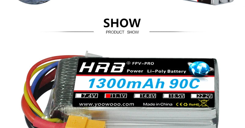 2PCS HRB 2S 3S 4S 5S 6S Lipo Battery 7.4V 11.1V 14.8V 22.2V 2000mah 5000mah 6000mah 1500mah RC Airplane FPV Drone Car Parts