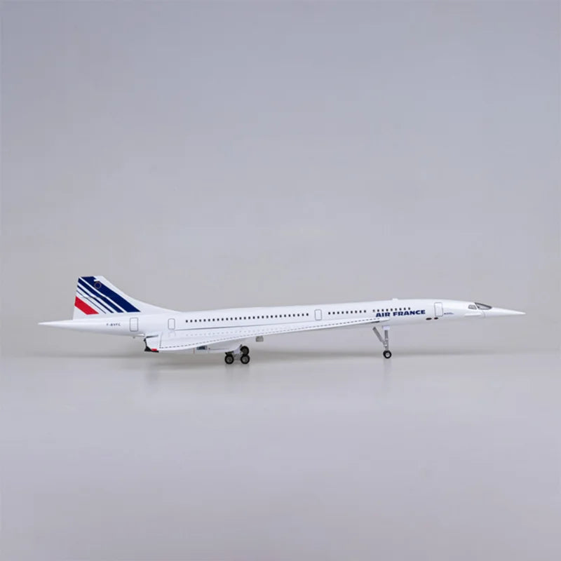 50CM 1/125 Scale Plane Concorde Air France Airline Model Airplane Toy Resin Airfrance Aircraft with Landing Gears Lights