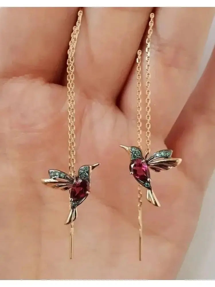 1 Pair New Fashion Little Bird Drop Long Hanging Earrings for Women Elegant Girl Tassel Earring Stylish Jewelry