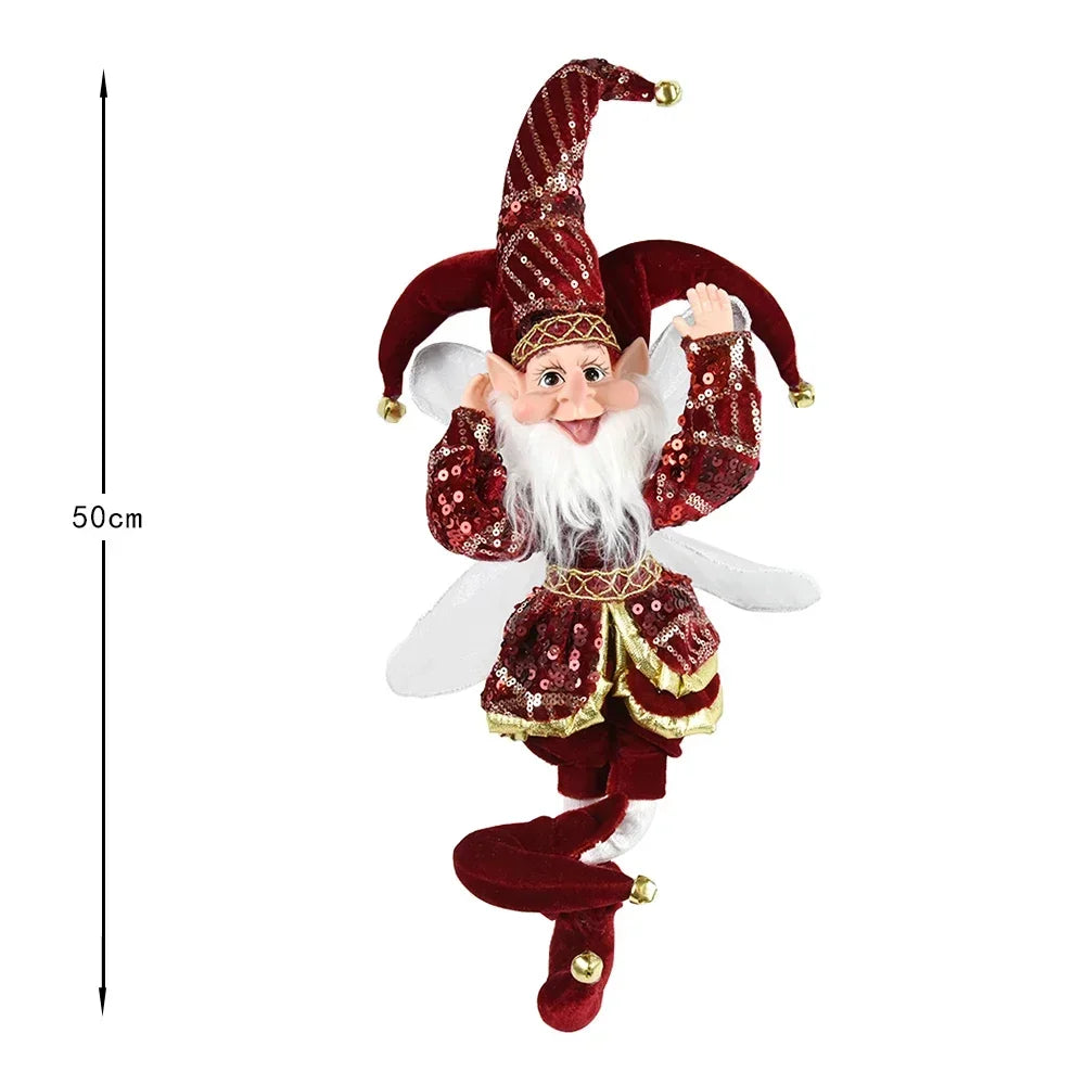 New 50CM Elf Doll Christmas Pendant Ornament Decor Elf Hanging Hanging Standing Decor Navidad New Year Kids Gifts