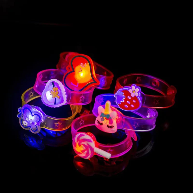 10/20/30PCS Cartoon Luminous Glowing Bracelets Watch Toys Chidren Pinata Birthday Favor Kids Gifts Christmas Gift Bag Fillers