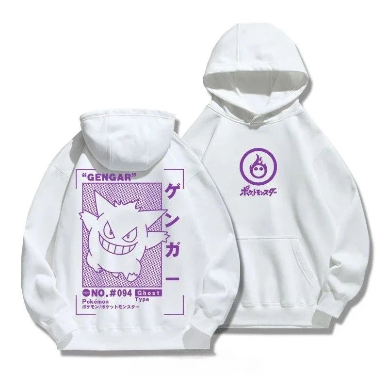 New Sportswear Gengar Anime Pikachu Snorlax Men's and Women's Autumn Winter Hoodies Student Sweaters Youth Cool Sports Jackets