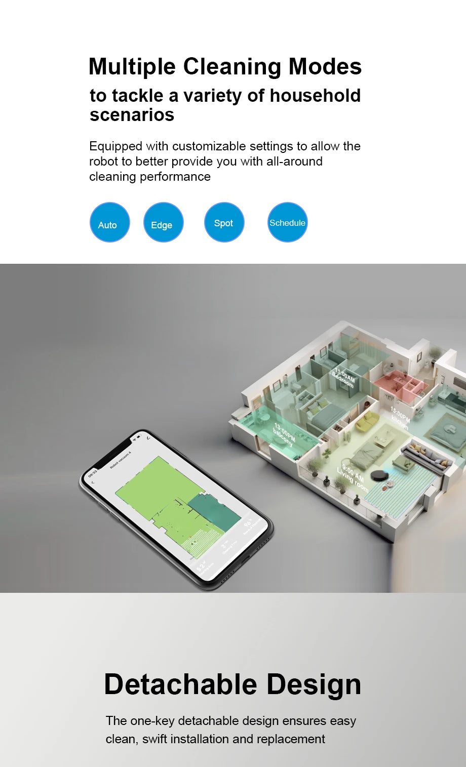 Robot Vacuum Cleaner Combo Mop,3500PA Suction Robotic,WiFi/Voice Control,Auto-Recharge,Pet Hair For Home Vacuum Cleaning Robot