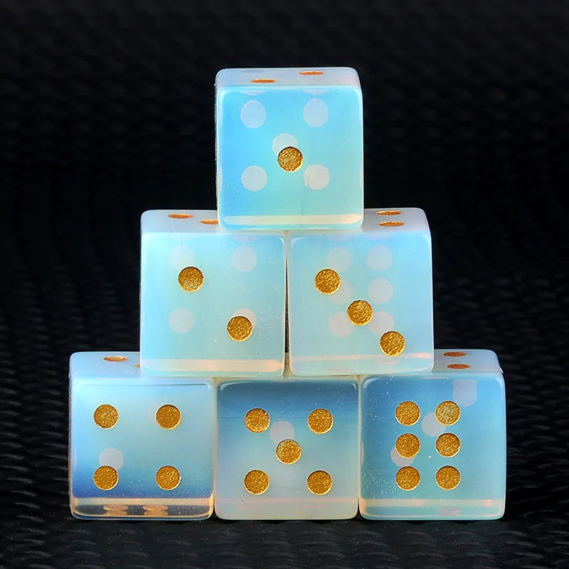 5pc 1.6cm Natural stone amethyst dice Agate tiger eye stone particle Guess the number of points wholesale