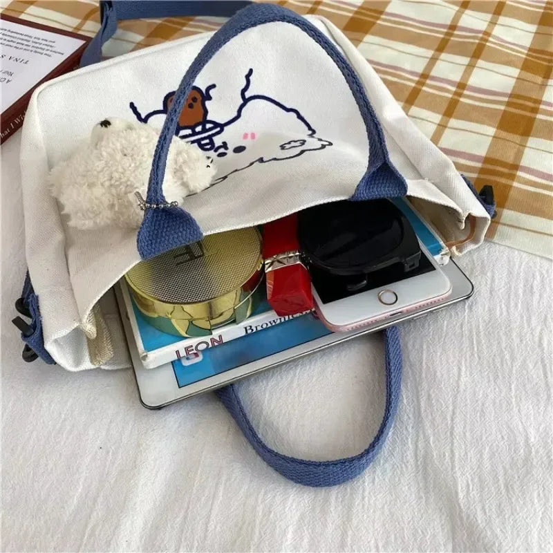 Move K-Pop Demon Hunters Canvas Bag Fashion Printed Handbag Cute Cartoon Anime Commuting Portable Book Storage Bags Pocket Gifts