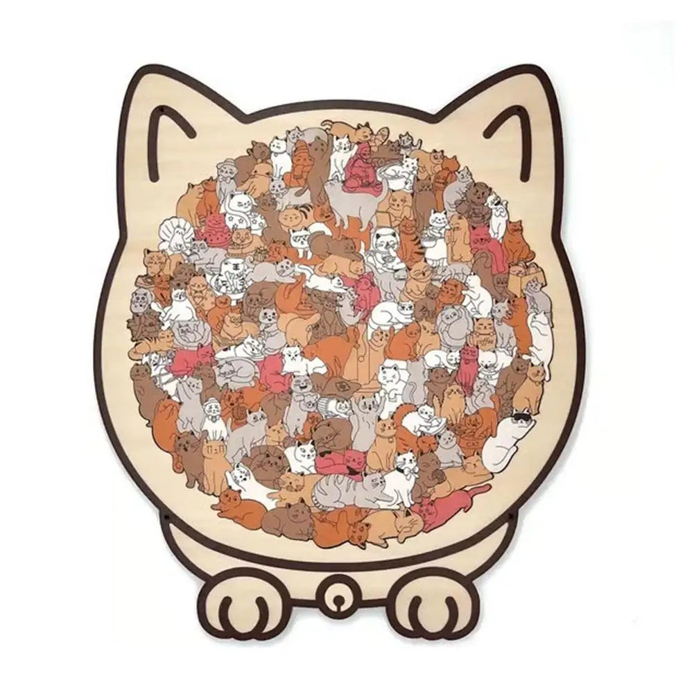 135Pcs Cat-Shaped Wooden Jigsaw Puzzle With Unique Irregular Pieces For Cat Lovers Home Christmas Decoration 2026