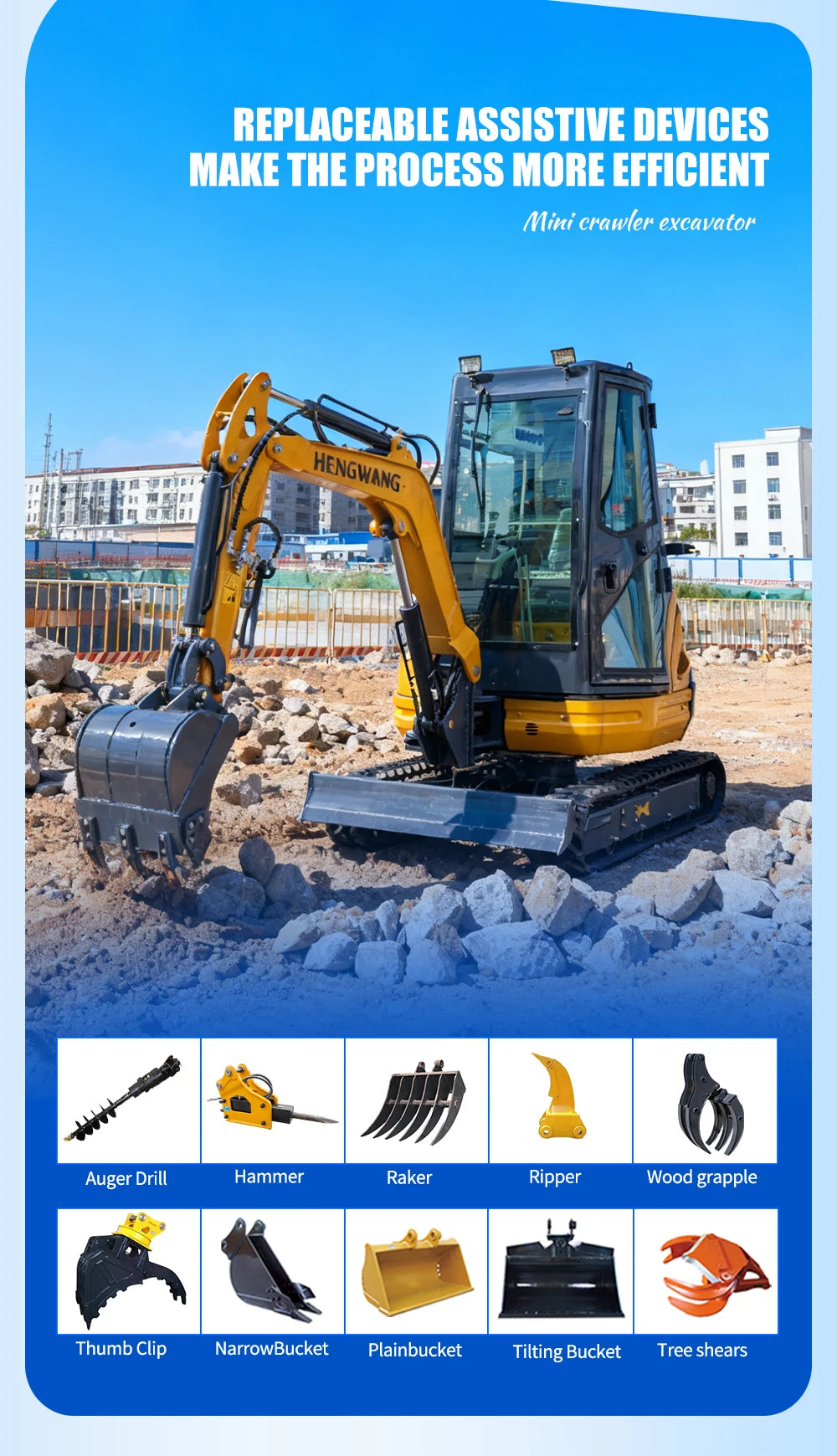 AC Cabin Mini Crawler Excavator Diesel Tractor 2.5 ton Hydraulic Compact Excavators 2 ton Mini Bagger Construction Machinery