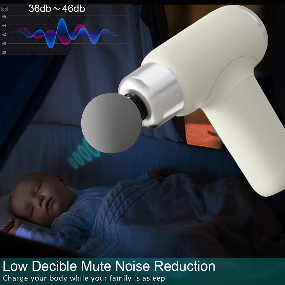 Massage Gun Portable Fascia Gun Deep Tissue Muscle Relaxation Adjustable Speed Mini Handheld Fascia Gun For Body Back Neck Legs