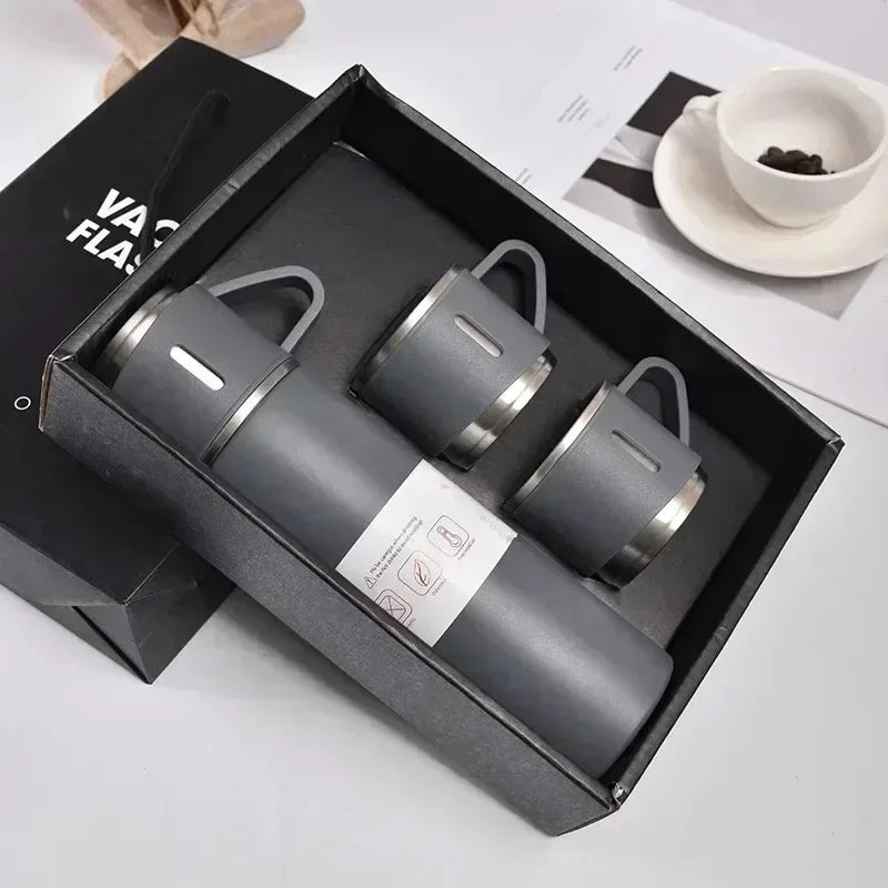 304 Stainless Steel Vacuum Insulated Bottle Gift Set Office Business Style 500ML Coffee Mug Thermos Bottle Portable Flask Carafe