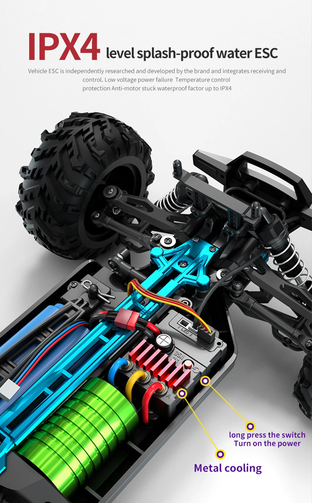 JJRC 70KM/H RC Off-Road Car 1:16 4WD High Speed Cars With Led Lights 2.4G Inductor Brushless Remote Control Cars Children Toys