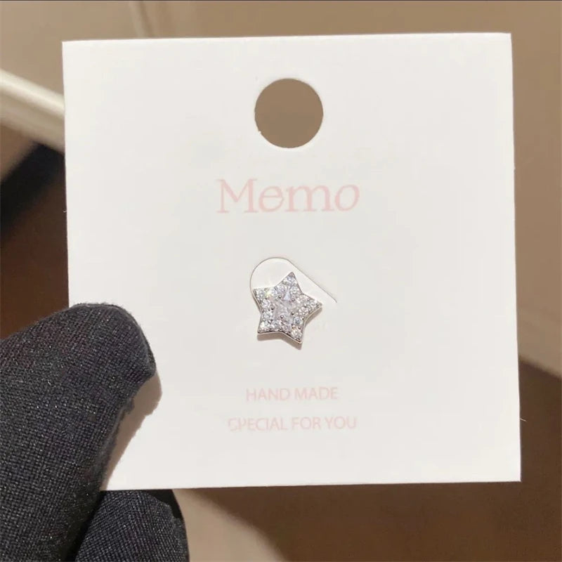 1PCS Pink Love Heart Chain Double Ear Hole 316L Stainless Steel Ear Bone Nail Y2K Fashion Hottie Earrings for Women Jewelry