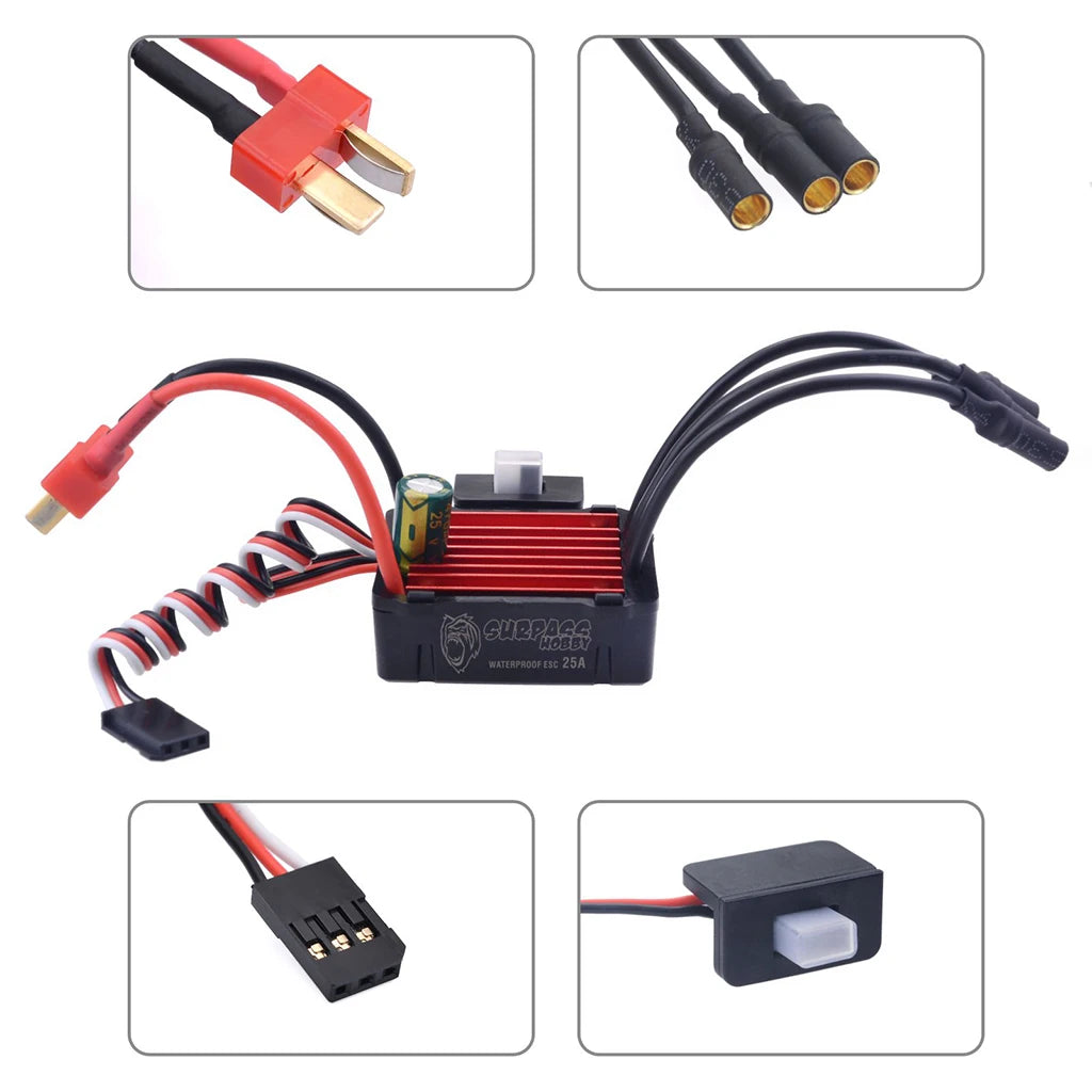 SURPASS HOBBY KK 25A 35A 45A 60A 80A 120A 150A ESC 2-6S Brushless speed controller for 1/8 1/10 1/12 1/14 1/16 RC Car Motor