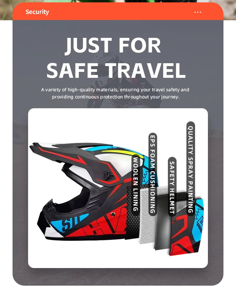Professional Lightweight Off-road Motorcycle  Helmet Racing Bike Children  Off-road Vehicle Downhill Cross Helmet Motocross