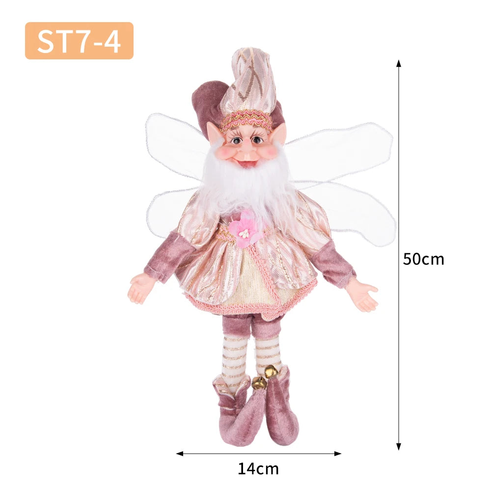 New 50CM Elf Doll Christmas Pendant Ornament Decor Elf Hanging Hanging Standing Decor Navidad New Year Kids Gifts
