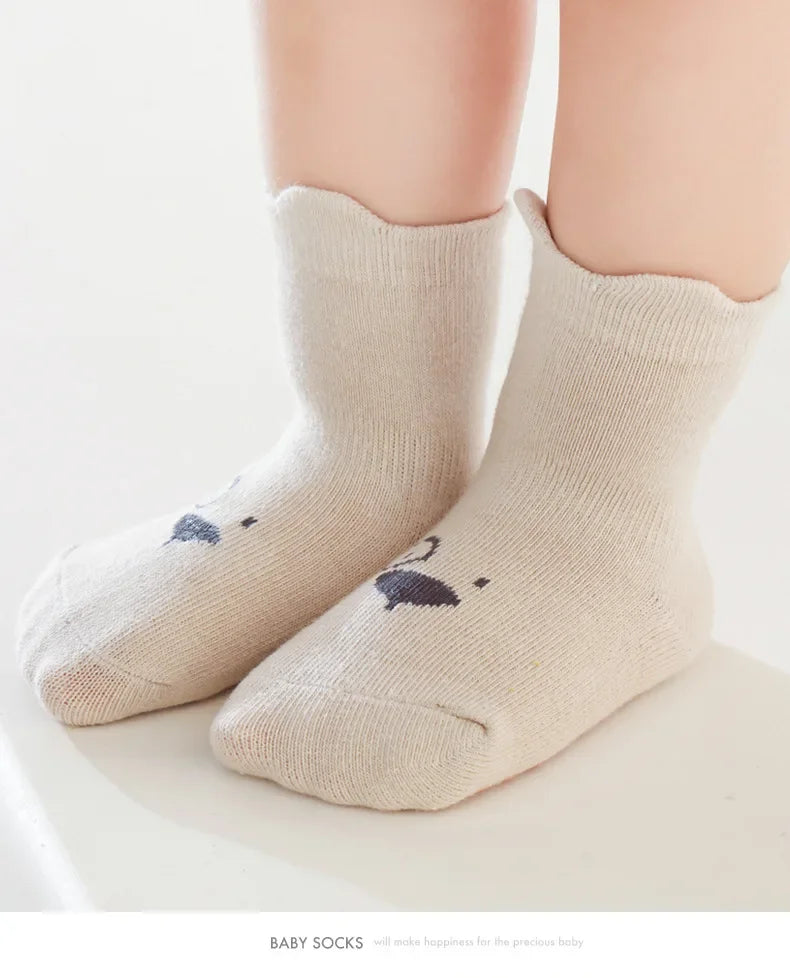 3Pairs/Lot Cartoon Baby Socks Infant Newborn Anti-Slip Cotton Floor Socks For Girls Boys Cute Unisex Rubber Grips Toddler Socken