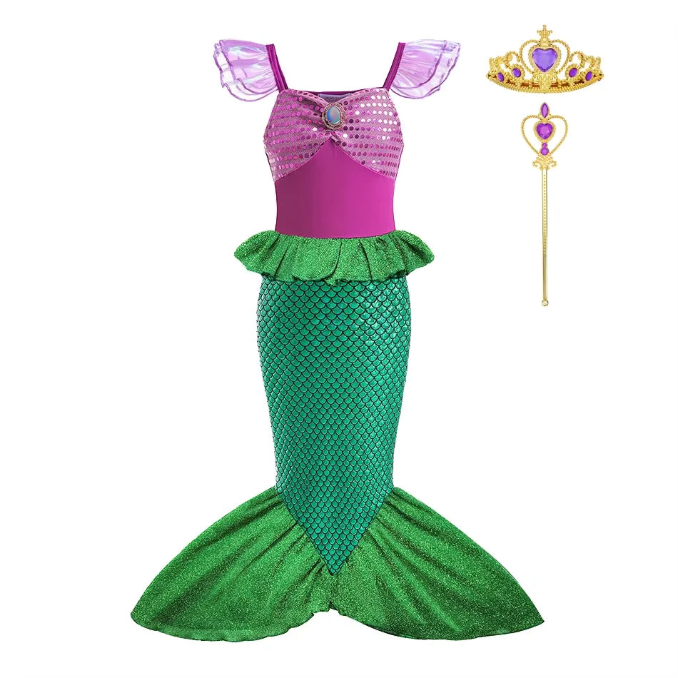 New Girl Dresses Princess Costume Kids Mermaid Cosplay Costume Kids Carnival Birthday Party Prom Costume Party Dresses For girls