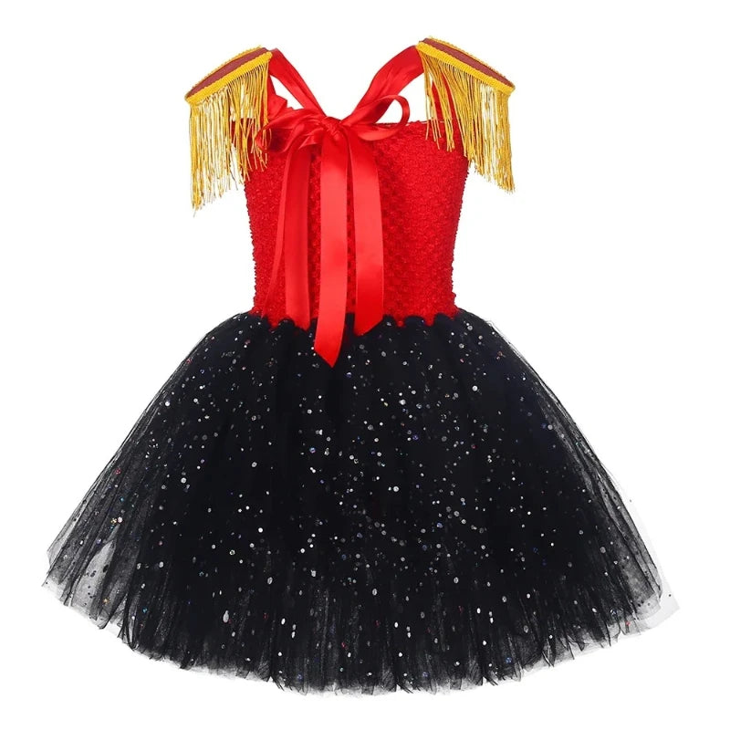 Nutcracker Soldier Girls Costumes Kids Halloween Christmas Tutu Dress Girl Circus Ringmaster Cosplay Dresses for Birthday Party