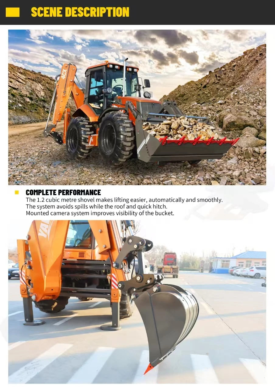 Small Multifunctional Customizable Loader Excavator Backhoe Loader Busy Two-End Operation