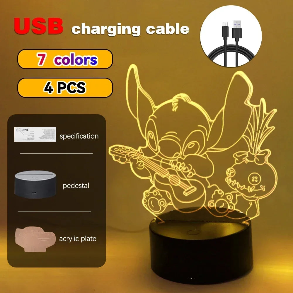 LED Night Ligh Illusion Stitch Lamps Remote Control Smart Touch Home Room Decor Lamp Christmas Valentine's Day Birthday Gifts