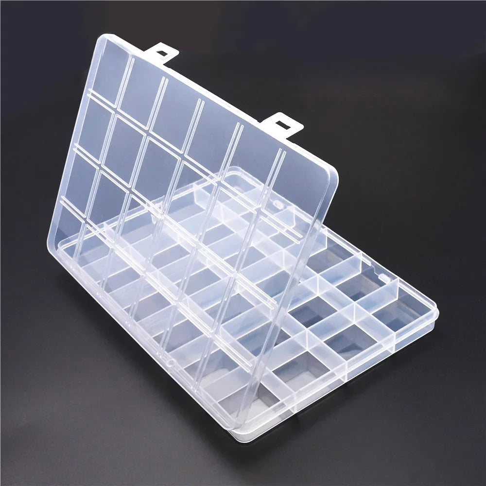 6-32 Compartments Plastic Storage Box Organizer Jewelry Container with Dividers for Beads Art DIY Crafts Sewing Jewelry Supplies