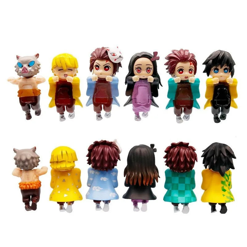 New 12-piece set Sonneess Angel Anime Demon Slayer Blind Box Handmade Anime Cartoon Doll Car Desktop Computer Screen Ornaments