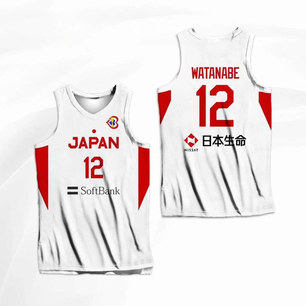 Japan 23 Men's Basketball World Cup Kawamura Yuki Watanabe Takahashi Tachibana Base Match Quick Drying Jersey
