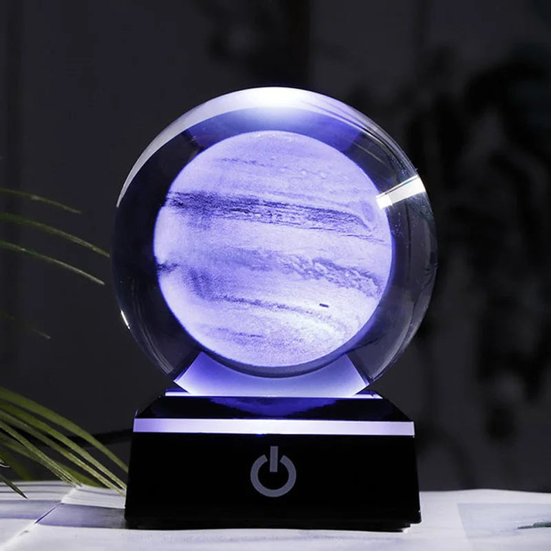 3D Crystal Ball Laser Engraved Planet Crystal Ball Solar System Globe Astronomy Gift  Birthday Gift Glass Sphere Home Decoration