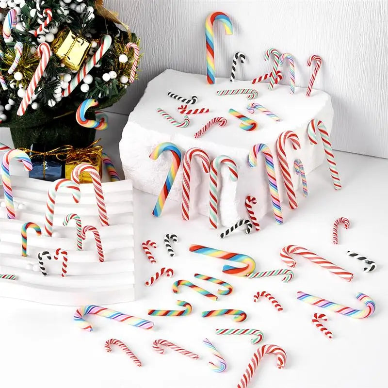 15/30PCS Candy Cane Christmas Tree Hanging Decor Xmas Prop Ornaments Navidad Natal Happy Ornaments Christmas