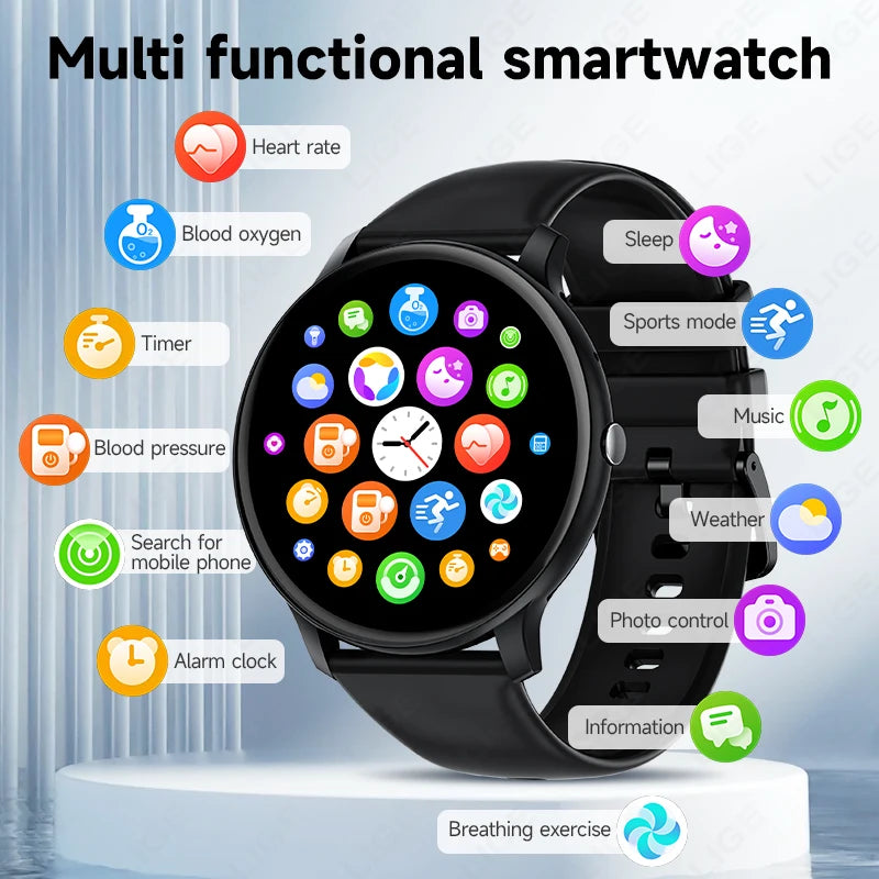 LIGE Bluetooth Call Women Smart Watch Men Sports Fitness Watches Heart Rate Health Monitor Smartwatch Ladies For Android iOS