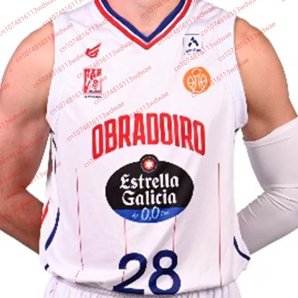 Spain Basketball League 26 Jersey Men Sports Vest Obradoiro basketball Jersey Kit Obradoiro basketball Vest KID Jersey Kit