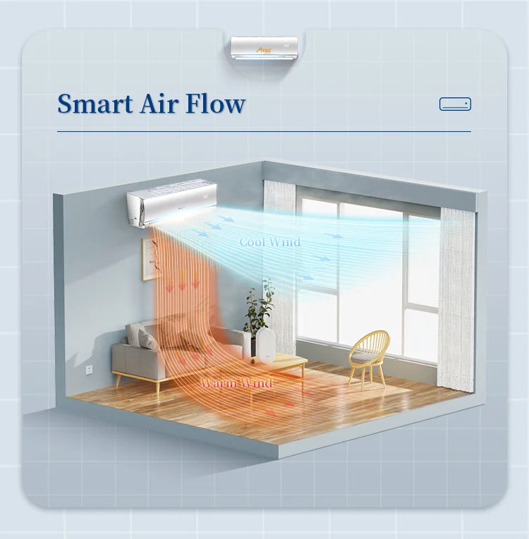 100% Pure Copper Pipe1.5HP Inverter Only Cooling Air Conditioning Smart Wall Split Air Conditioner