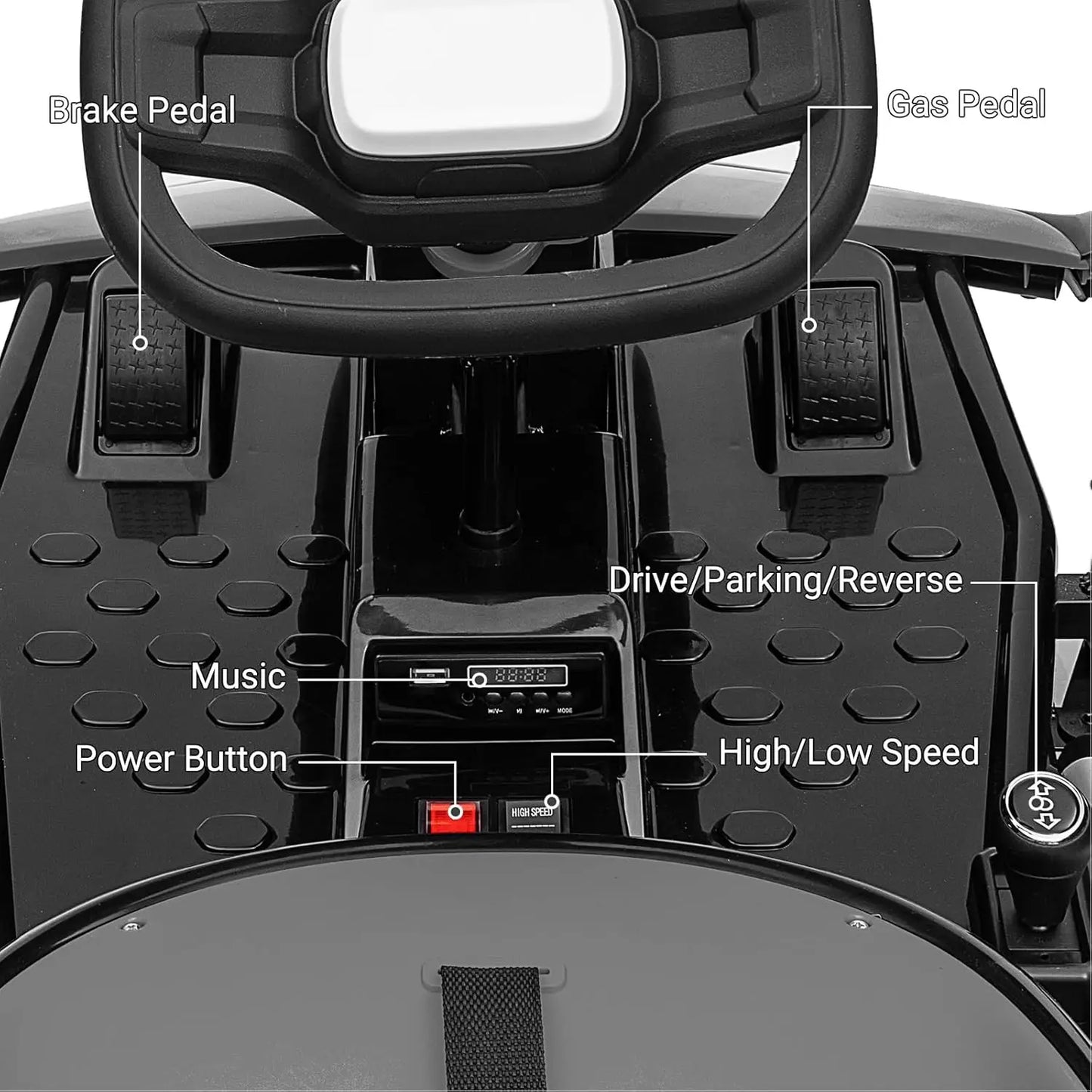 24V Go Kart Ride On Racing Toy for Kids 6+ Ride On Drift Kart with 200W*2 Extra Powerful Motors Large Battery with Music Horn