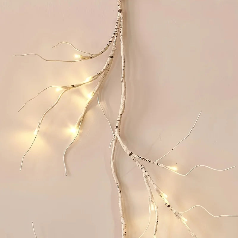 1PC 6ft Pre-Lit Birch Garland, Smart Remote & Timer Control, Durable Plastic | Ideal for Indoor/Outdoor Christmas Decor