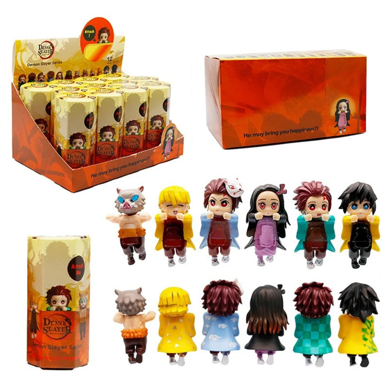 New 12-piece set Sonneess Angel Anime Demon Slayer Blind Box Handmade Anime Cartoon Doll Car Desktop Computer Screen Ornaments
