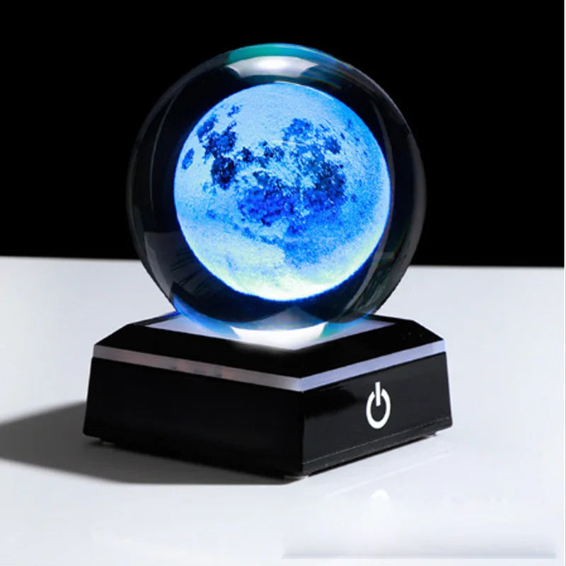 3D Crystal Ball Laser Engraved Planet Crystal Ball Solar System Globe Astronomy Gift  Birthday Gift Glass Sphere Home Decoration