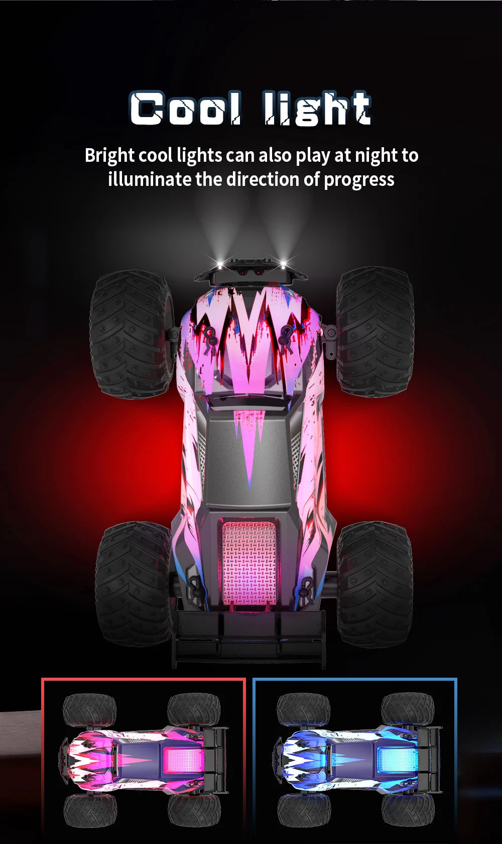 JJRC Q105 Q175 1:18 20 Km/h 2.4GHz Double Motors Drive With LED Light Off Road Remote Control Cars Drift Monster Truck Toys