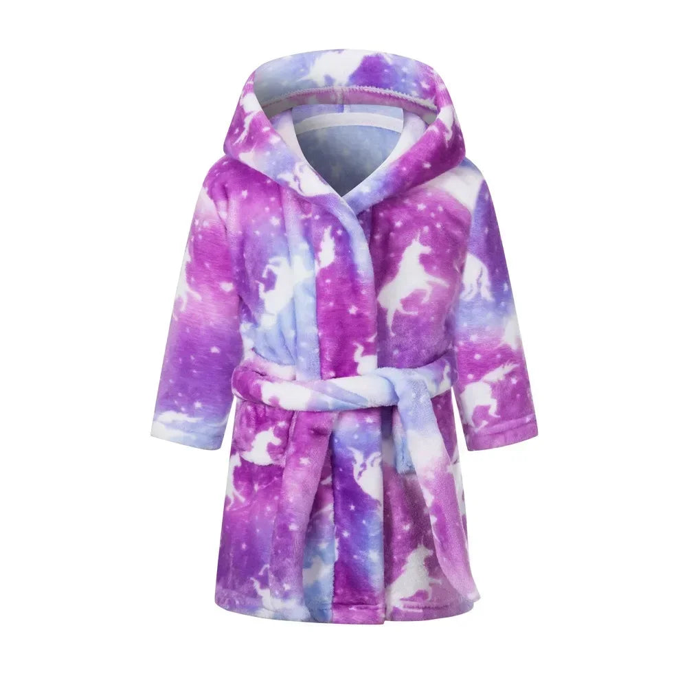 Kids Sleepwear Robe Autumn Winter Flannel Warm Bathrobe For Girls 1-11 Years Toddler Children Pajamas For Boys Girl Pajamas