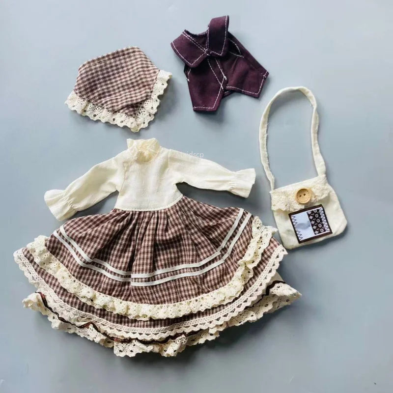 30cm BJD Doll Clothes Set – 6 Points Universal Outfit for SD Dolls – Princess Skirt