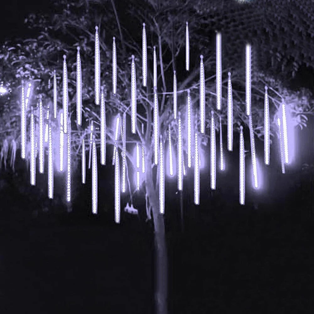 30/50cm 10Tubes Meteor Shower Rain Led Fairy String Lights Street Garlands Christmas Tree Decorations for Outdoor New Year Decor
