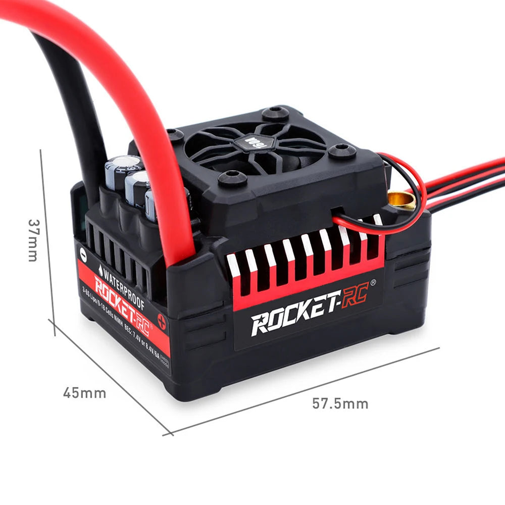 SURPASSHOBBY Rocket RC 130A ESC Brushless 160A ESC 4S Electronic Speed Controller Waterproof for 1/7 1/8 RC Car Buggy Truck
