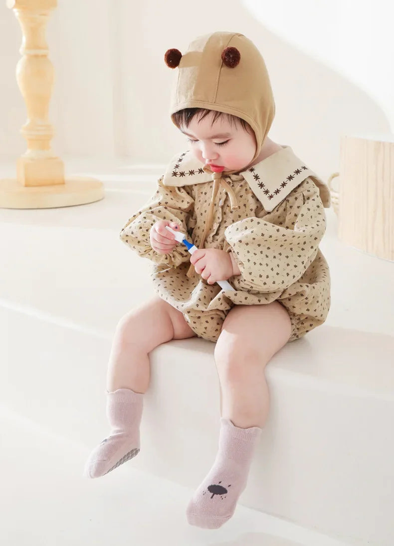 3Pairs/Lot Cartoon Baby Socks Infant Newborn Anti-Slip Cotton Floor Socks For Girls Boys Cute Unisex Rubber Grips Toddler Socken