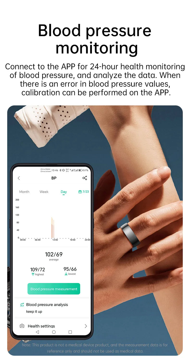 Smart Ring Bluetooth 5.1 Sleep Camera Remote Control Multiple Exercise Modes Wearable Fitness Ring