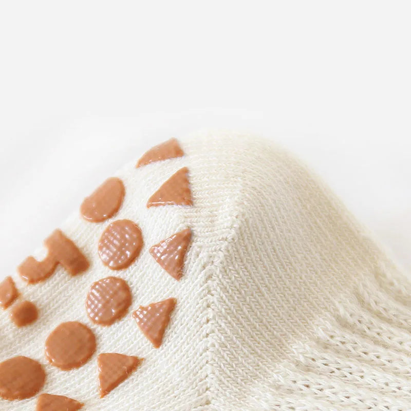 3 Pairs Kids Cotton Socks Boys and Girls Cute Comfy Breathable Baby Non-slip Floor Socks