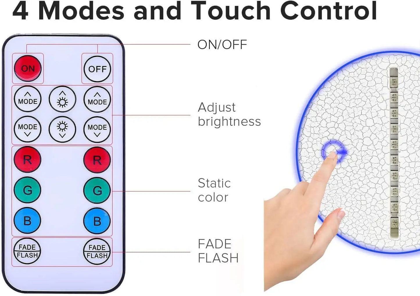 Lilo & Stitch Two Color Night Light 3D Illusion LED Home Children's Decoration Bedroom with Remotenight Light Christmas Gift