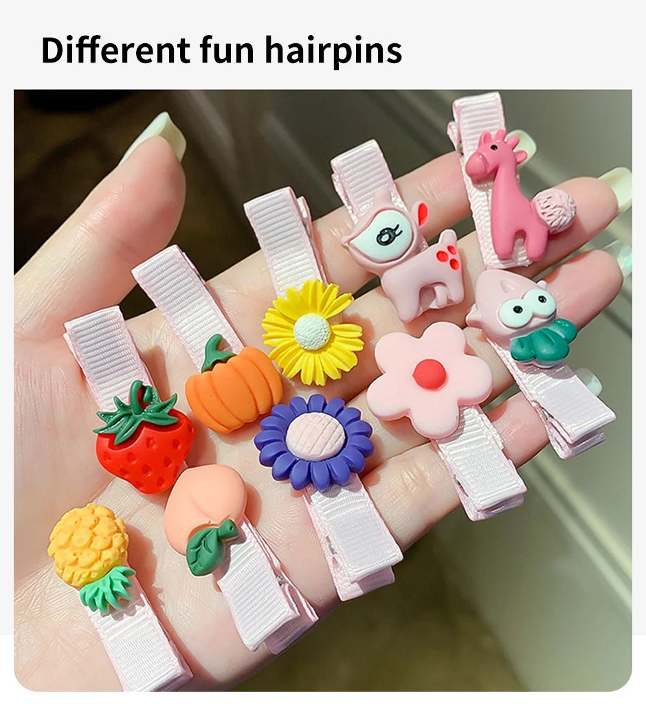 30Pcs Set Baby Hair Clips Cartoon Bows Flower Girls Hairpins Sweet Children Clips Barrettes Baby Hair Accessories