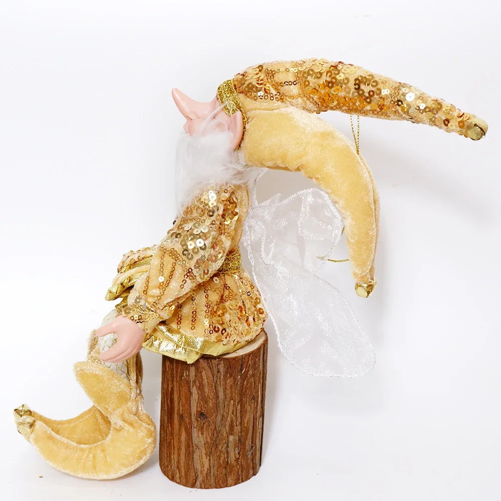 New 50CM Elf Doll Christmas Pendant Ornament Decor Elf Hanging Hanging Standing Decor Navidad New Year Kids Gifts